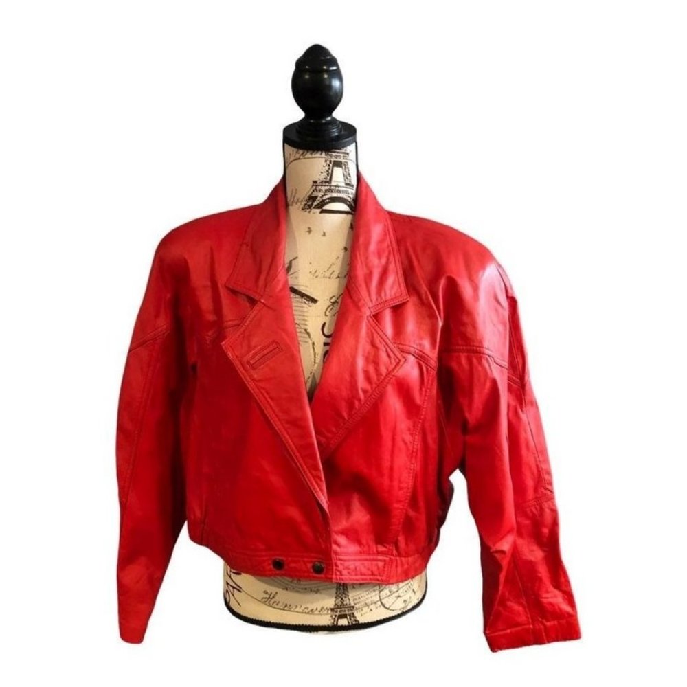 Womens size large red leather jacket